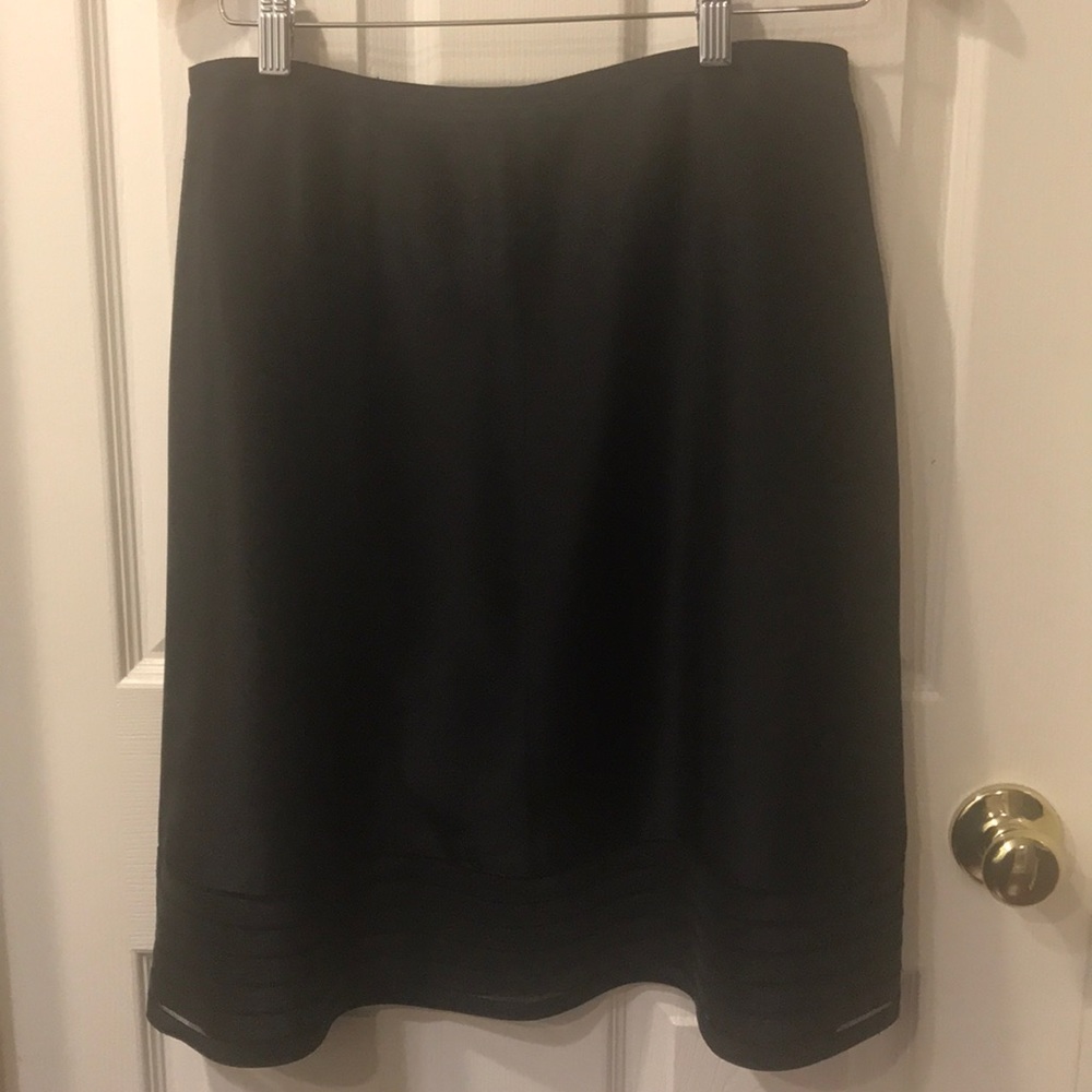 Beautiful A-line,black silk skirt.